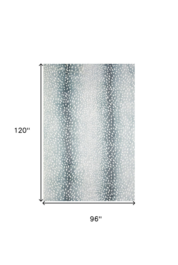 Homeroots 8' X 10' Grey Gazelle Print Shag Handmade Non Skid Area Rug  Polyester 491683