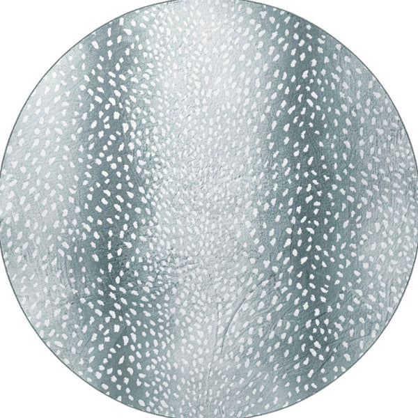 Homeroots 8' X 8' Grey Gazelle Round Shag Handmade Non Skid Area Rug  Polyester 491684