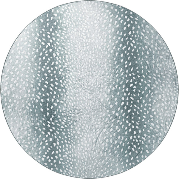 Homeroots 8' X 8' Grey Gazelle Round Shag Handmade Non Skid Area Rug  Polyester 491684