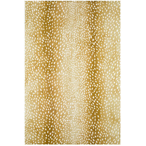 Homeroots 5' X 8' Gold Gazelle Print Shag Handmade Non Skid Area Rug  Polyester 491688