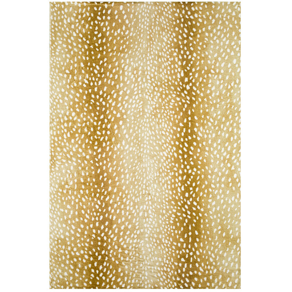 Homeroots 5' X 8' Gold Gazelle Print Shag Handmade Non Skid Area Rug  Polyester 491688