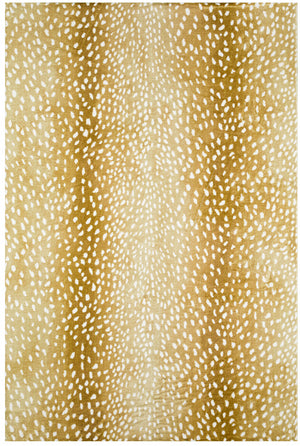 Homeroots 8' X 10' Gold Gazelle Print Shag Handmade Non Skid Area Rug  Polyester 491689