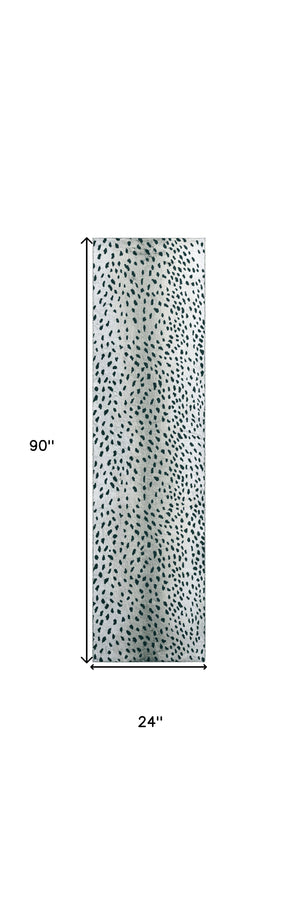 Homeroots 2' X 8' Black Gazelle Print Shag Handmade Non Skid Runner Rug  Polyester 491692