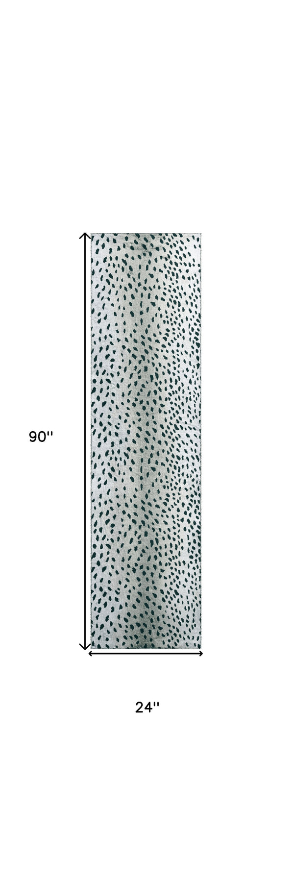 Homeroots 2' X 8' Black Gazelle Print Shag Handmade Non Skid Runner Rug  Polyester 491692