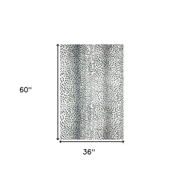 Homeroots 3' X 5' Black Gazelle  Print Shag Handmade Non Skid Area Rug  Polyester 491693