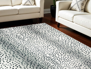 Homeroots 8' X 10' Black Gazelle Print Shag Handmade Non Skid Area Rug  Polyester 491695