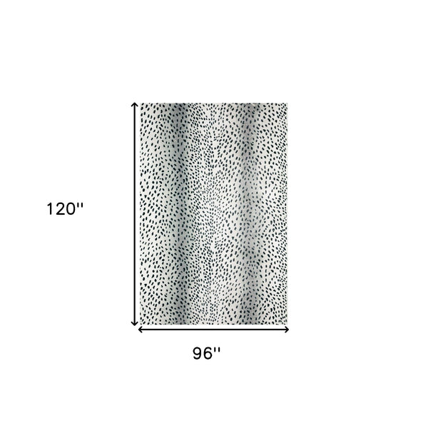 Homeroots 8' X 10' Black Gazelle Print Shag Handmade Non Skid Area Rug  Polyester 491695