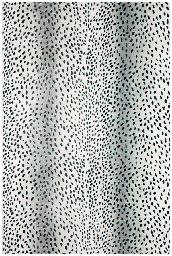 Homeroots 8' X 8' Black Round Gazelle Print Shag Handmade Non Skid Area Rug  Polyester 491696