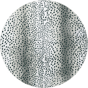 Homeroots 8' X 8' Black Round Gazelle Print Shag Handmade Non Skid Area Rug  Polyester 491696