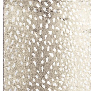 Homeroots 2' X 8' Beige Gazelle Print Shag Handmade Non Skid Runner Rug  Polyester 491698