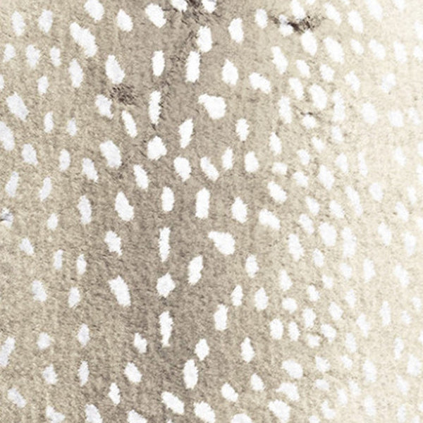 Homeroots 2' X 8' Beige Gazelle Print Shag Handmade Non Skid Runner Rug  Polyester 491698