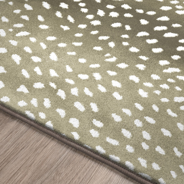 Homeroots 3' X 5' Beige Gazelle Print Shag Handmade Non Skid Area Rug  Polyester 491699