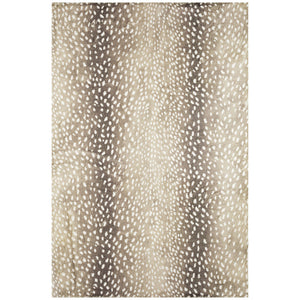 Homeroots 3' X 5' Beige Gazelle Print Shag Handmade Non Skid Area Rug  Polyester 491699