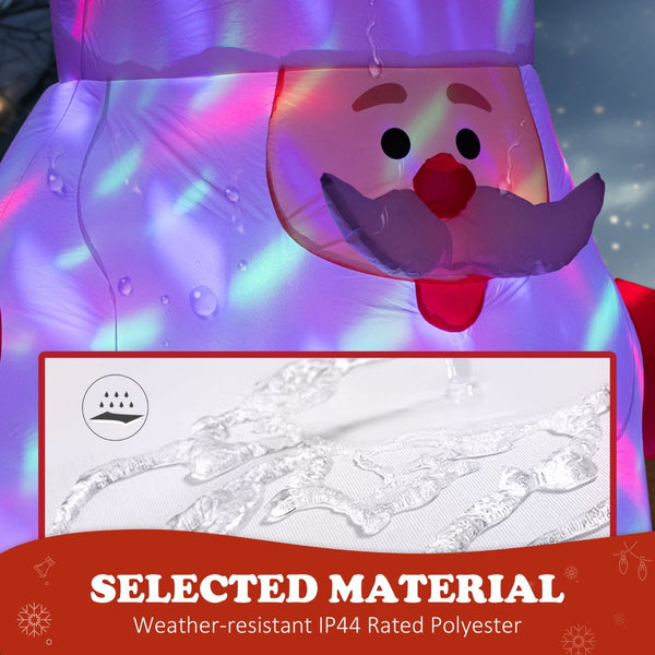 English Elm Outsunny 6' Inflatable Santa Claus With Rotating Magic Light - Perfect For Outdoor Holiday Displays! W2225P249961-GIGA