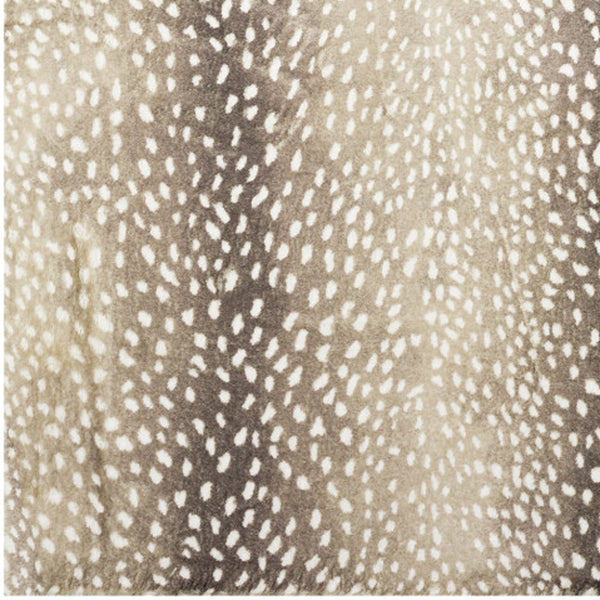 Homeroots 5' X 8' Beige Gazelle Print Shag Handmade Non Skid Area Rug  Polyester 491700