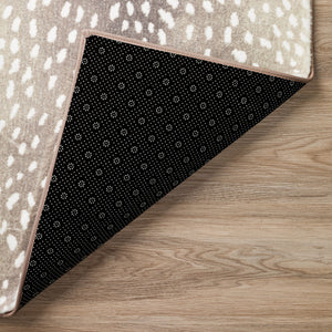 Homeroots 5' X 8' Beige Gazelle Print Shag Handmade Non Skid Area Rug  Polyester 491700