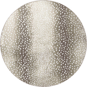 Homeroots 8' X 8' Beige Round Gazelle Print Shag Handmade Non Skid Area Rug  Polyester 491702