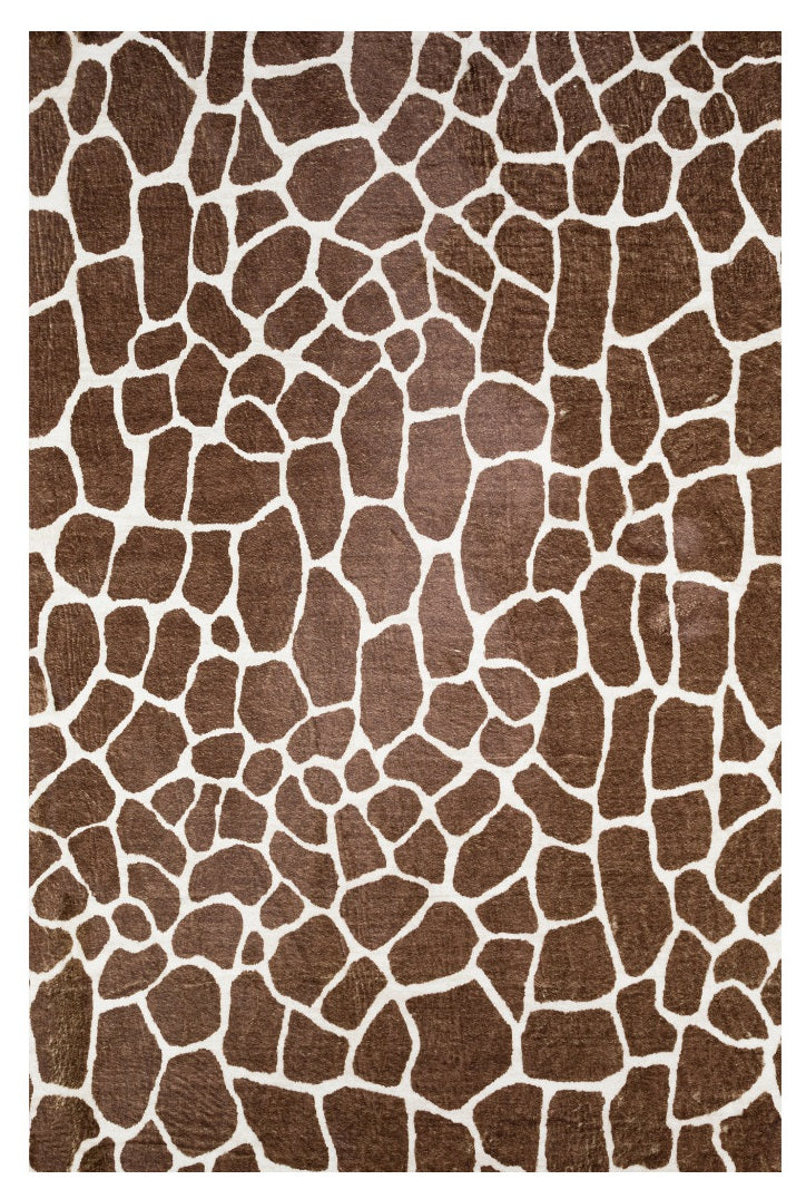 Homeroots 5' X 8' Brown Animal Print Shag Non Skid Area Rug  Polyester 491706