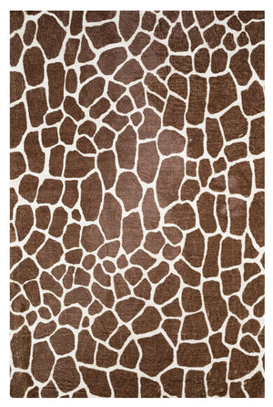 Homeroots 5' X 8' Brown Animal Print Shag Non Skid Area Rug  Polyester 491706