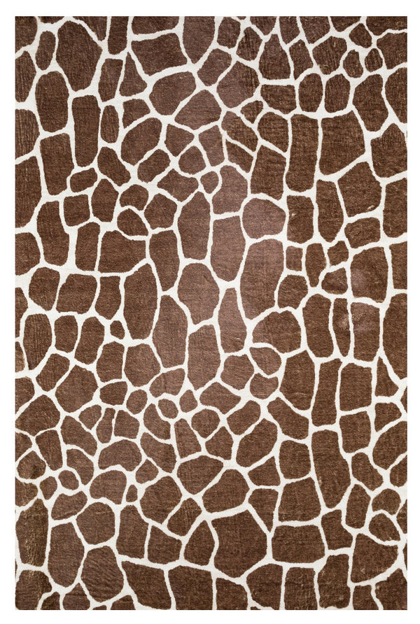Homeroots 5' X 8' Brown Animal Print Shag Non Skid Area Rug  Polyester 491706
