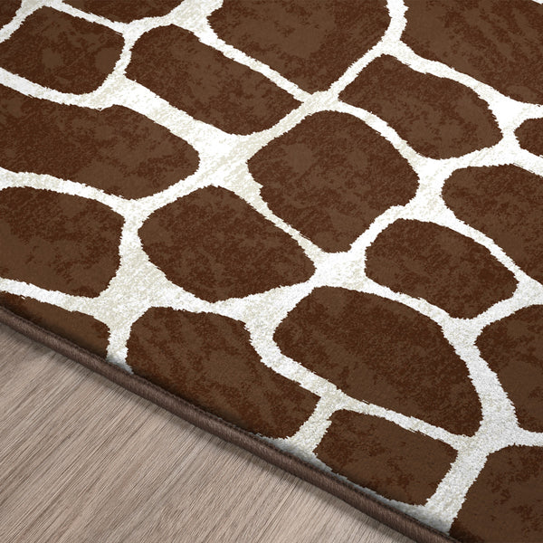 Homeroots 5' X 8' Brown Animal Print Shag Non Skid Area Rug  Polyester 491706
