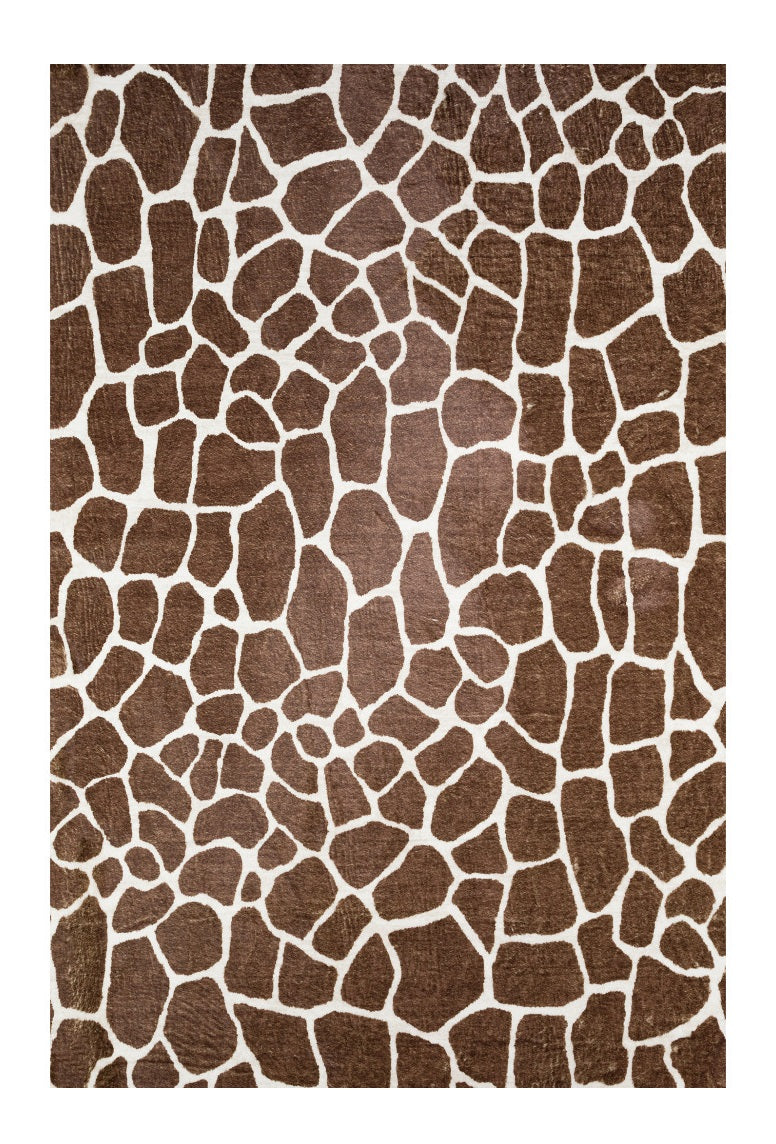Homeroots 8' X 10' Brown Animal Print Shag Non Skid Area Rug  Polyester 491707