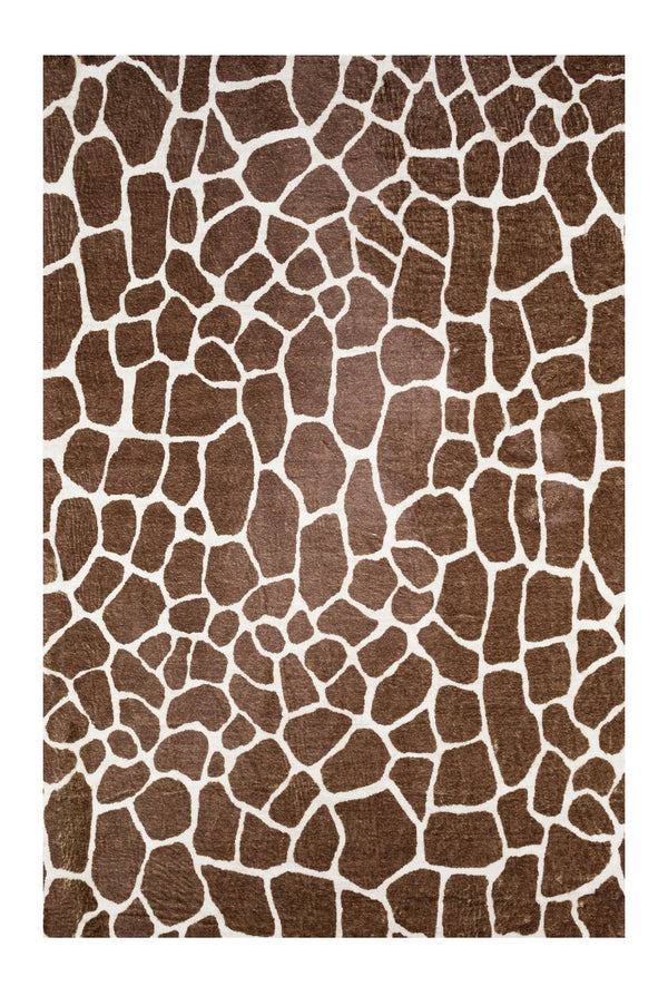 Homeroots 8' X 10' Brown Animal Print Shag Non Skid Area Rug  Polyester 491707