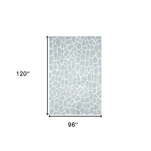 Homeroots 8' X 10' Gray And Ivory Animal Print Handmade Non Skid Area Rug  Polyester 491713