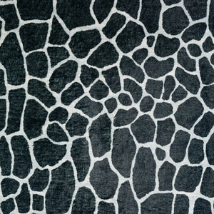 Homeroots 2' X 8' Black And White Croc Print Shag Handmade Non Skid Runner Rug  Polyester 491716