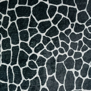Homeroots 3' X 5' Black And White Croc Print Shag Handmade Non Skid Area Rug  Polyester 491717