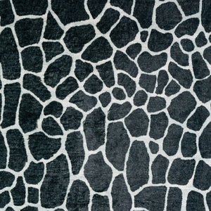 Homeroots 8' X 10' Black And White Croc Print Shag Handmade Non Skid Area Rug  Polyester 491719
