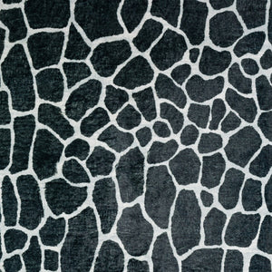 Homeroots 8' X 8' Black And White Croc Round Shag Handmade Non Skid Area Rug  Polyester 491720