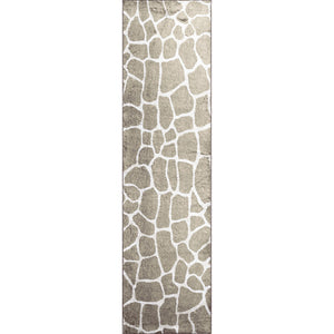 Homeroots 2' X 8' Beige Giraffe Print Shag Handmade Non Skid Runner Rug  Polyester 491722