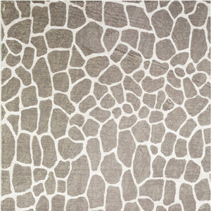 Homeroots 8' X 10' Beige Giraffe Print Shag Handmade Non Skid Area Rug  Polyester 491725
