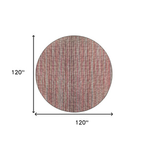 Homeroots 10' Pink Round Ombre Tufted Handmade Area Rug  Polyester 491728