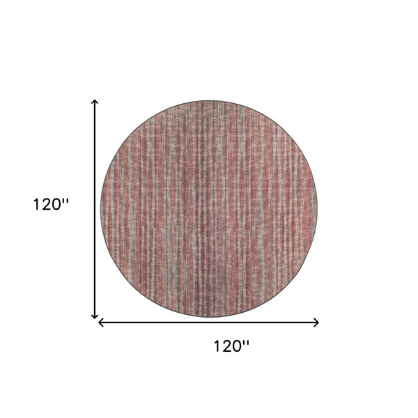 Homeroots 10' Pink Round Ombre Tufted Handmade Area Rug  Polyester 491728
