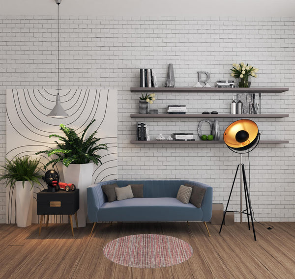 Homeroots 4' Pink Round Ombre Tufted Handmade Area Rug  Polyester 491733