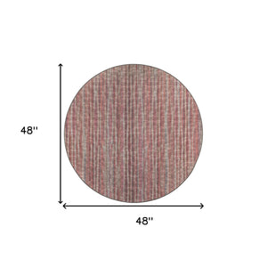 Homeroots 4' Pink Round Ombre Tufted Handmade Area Rug  Polyester 491733