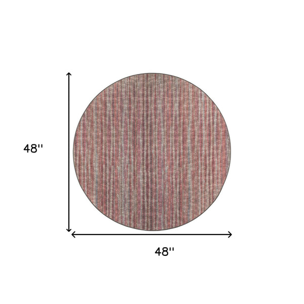 Homeroots 4' Pink Round Ombre Tufted Handmade Area Rug  Polyester 491733