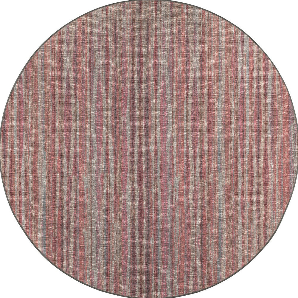 Homeroots 4' Pink Round Ombre Tufted Handmade Area Rug  Polyester 491733