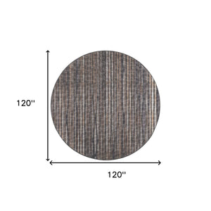 Homeroots 10' Brown Round Ombre Tufted Handmade Area Rug  Polyester 491739