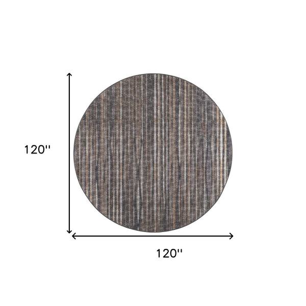 Homeroots 10' Brown Round Ombre Tufted Handmade Area Rug  Polyester 491739