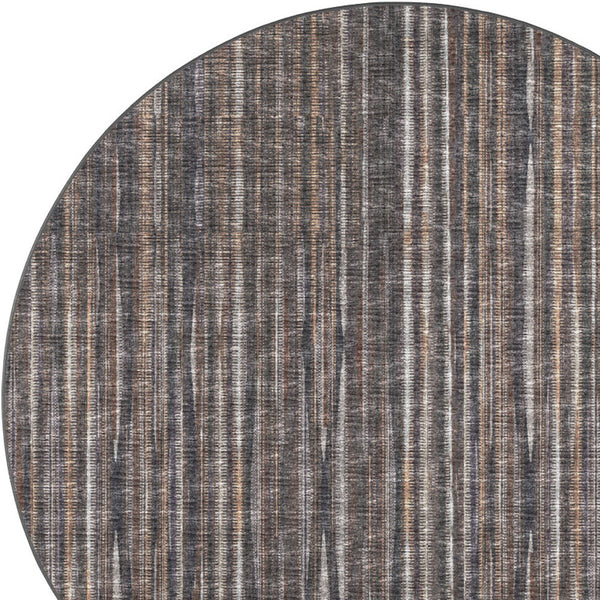 Homeroots 10' Brown Round Ombre Tufted Handmade Area Rug  Polyester 491739