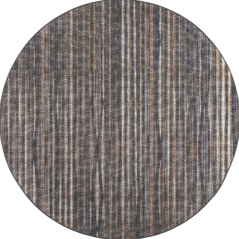 Homeroots 10' Brown Round Ombre Tufted Handmade Area Rug  Polyester 491739