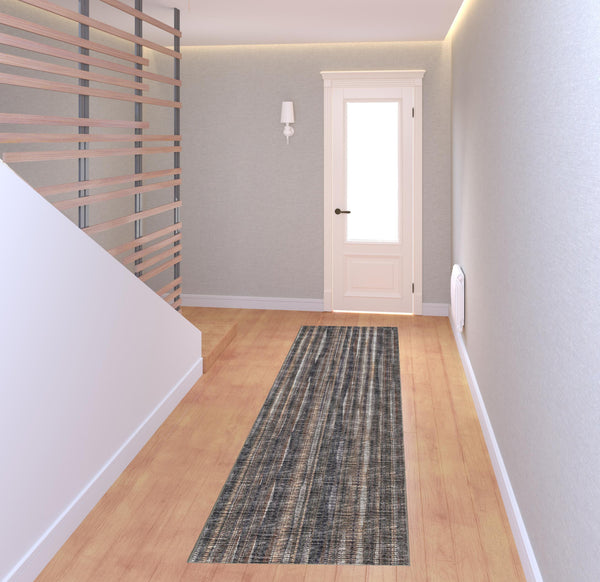 Homeroots 3' X 8' Brown Ombre Tufted Handmade Runner Rug  Polyester 491741