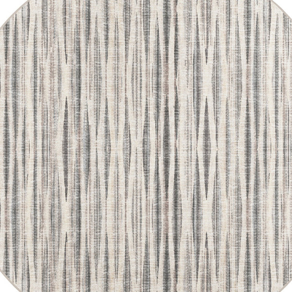 Homeroots 10' Ivory Round Ombre Tufted Handmade Area Rug  Polyester 491750