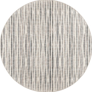 Homeroots 10' Ivory Round Ombre Tufted Handmade Area Rug  Polyester 491750