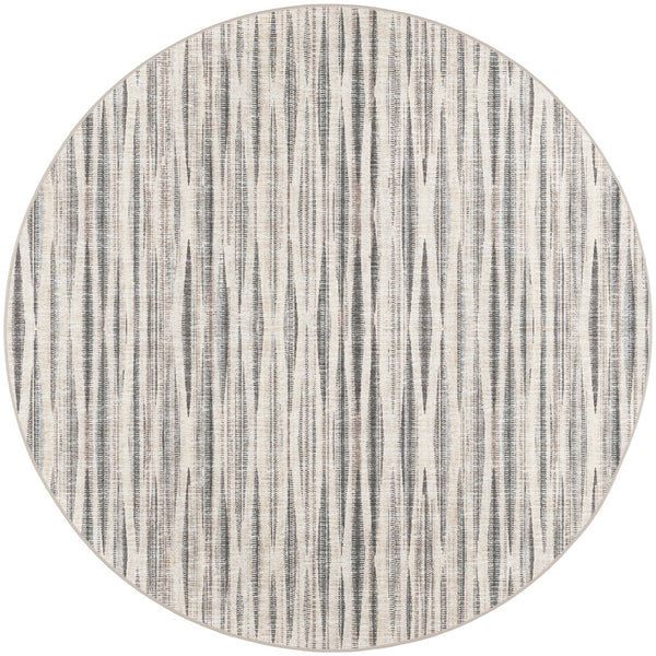 Homeroots 10' Ivory Round Ombre Tufted Handmade Area Rug  Polyester 491750