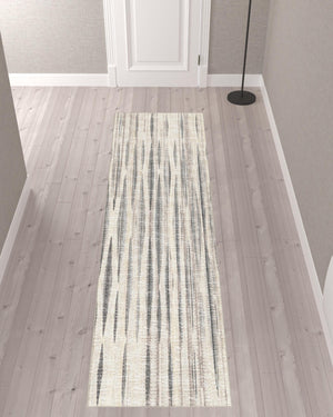 Homeroots 3' X 10' Ivory Ombre Tufted Runner Rug  Polyester 491753