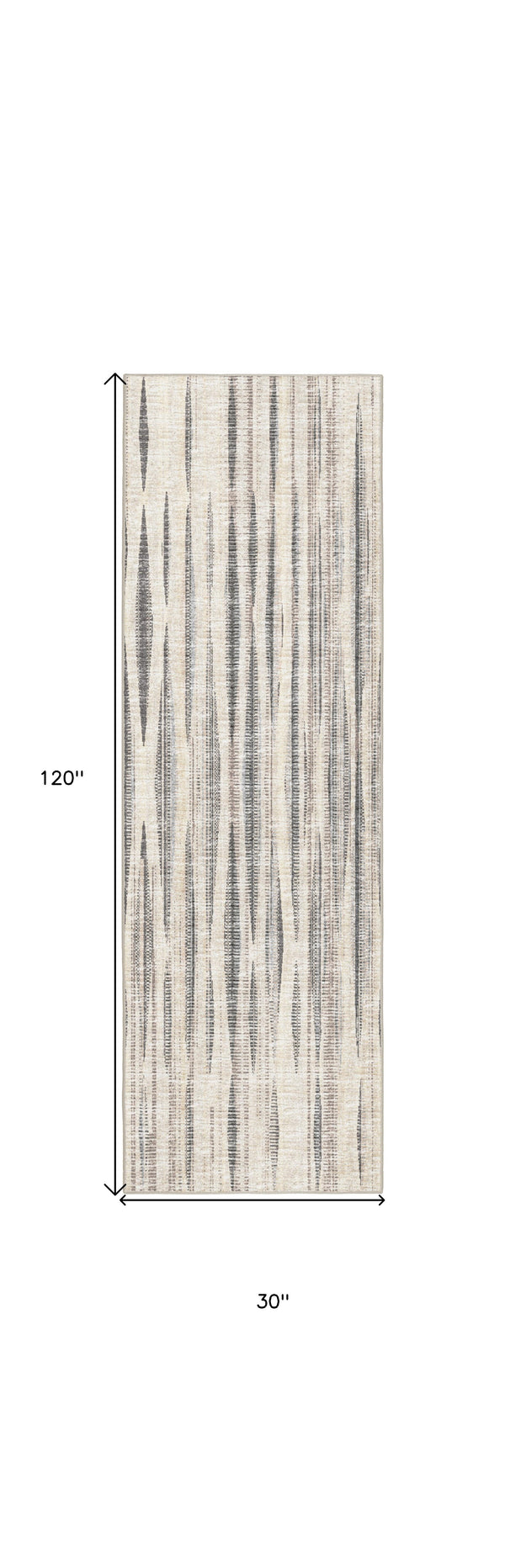 Homeroots 3' X 10' Ivory Ombre Tufted Runner Rug  Polyester 491753